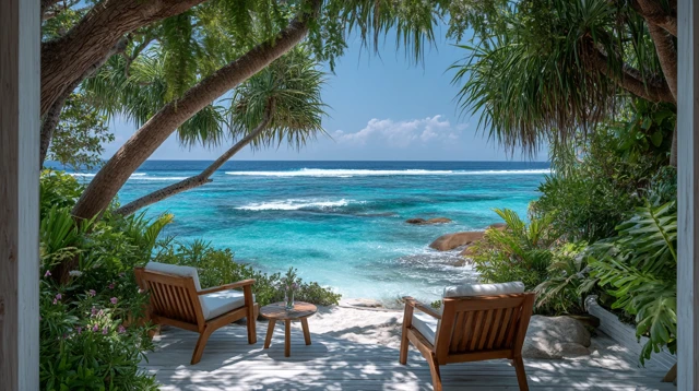 Beachfront Cabana Relaxing Seaside View