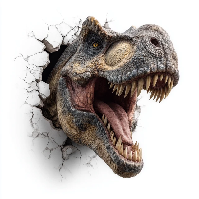 T Rex Breaks Through Wall High Detail