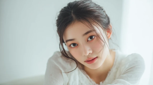 Chinese College Girl Pure and Cute Portrait