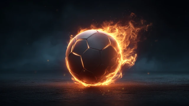 Fiery Soccer Ball Illustration Art