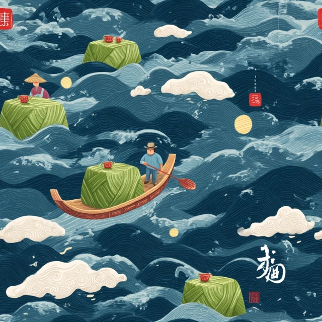 Chinese Dragon Boat Festival Illustration