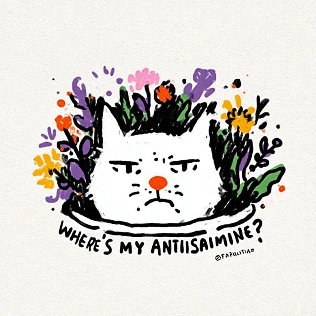 Allergic Cat Funny Graphic Design