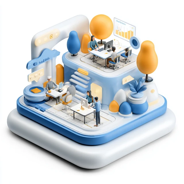User Center 3D Illustration White Background