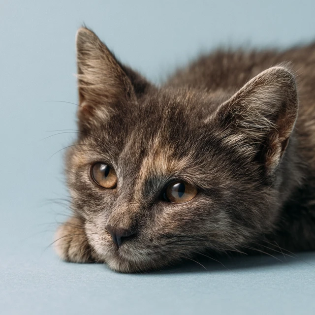 Sad Homeless Cat with Dull Coat