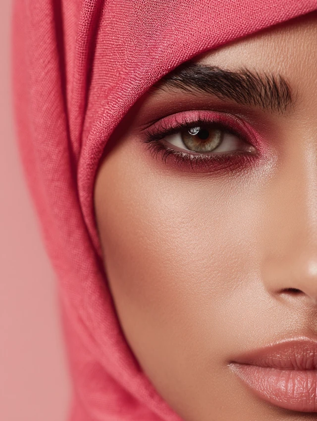 Beautiful Middle Eastern Woman Hijab Makeup