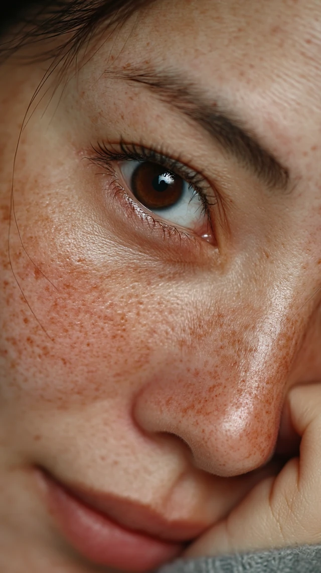 Closeup Asian Face With Problem Skin