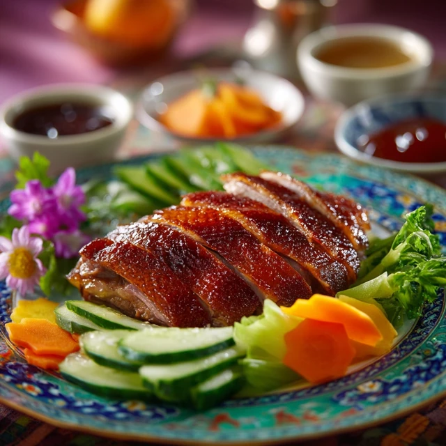 Peking Duck Photography Delicious Food Dish with Vegetables