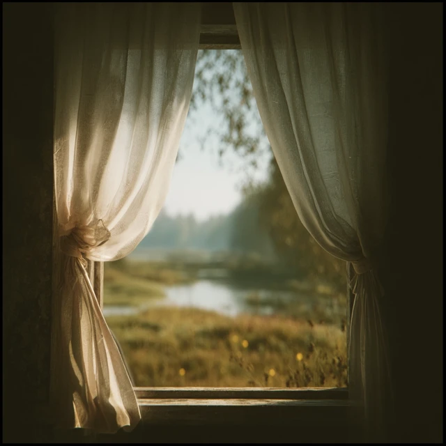 Window View Peaceful Landscape Natural Light Calm Scene