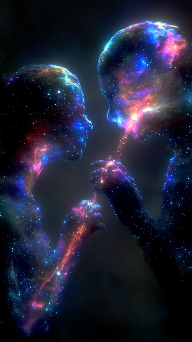 Cosmic Beings Meeting in Space