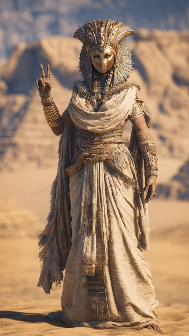 Ancient Egyptian Royal Figure in the Desert