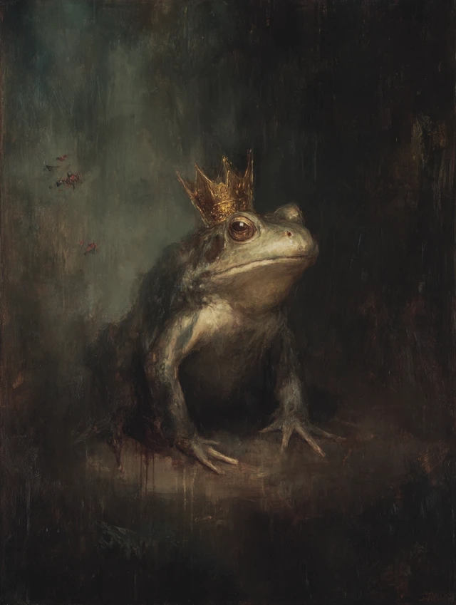 Frog Portrait in Victorian Style