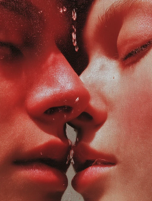Crying Kiss Crimson: Poetic Sadness in Red Light