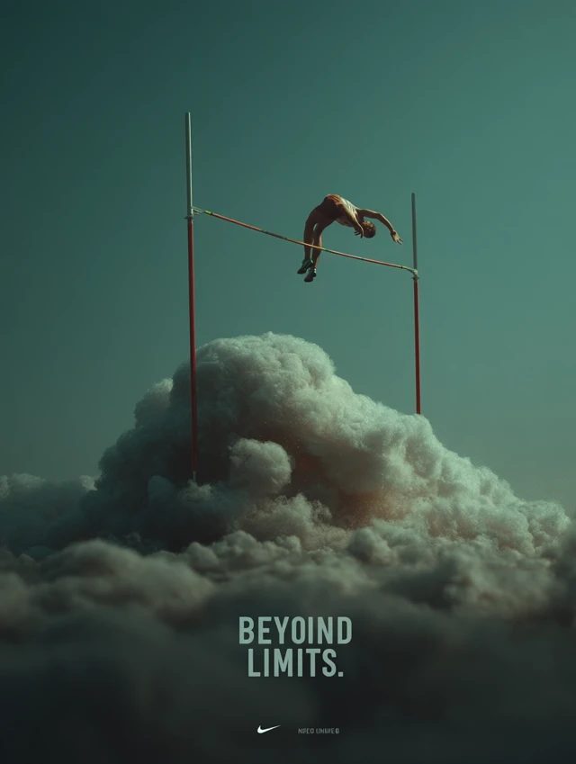 Pole Vaulting Beyond Limits - Nike Inspirational Poster