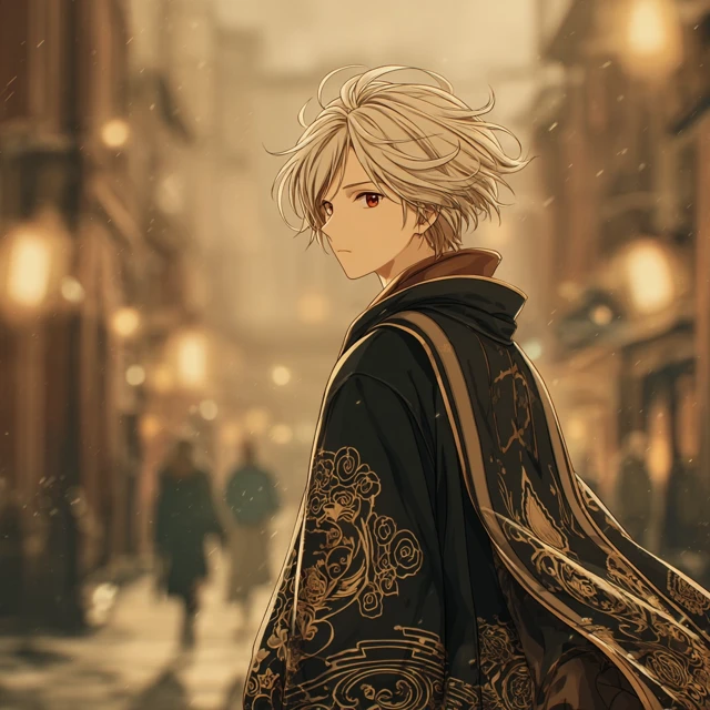 Anime Boy in Victorian London Kyoto Animation Style