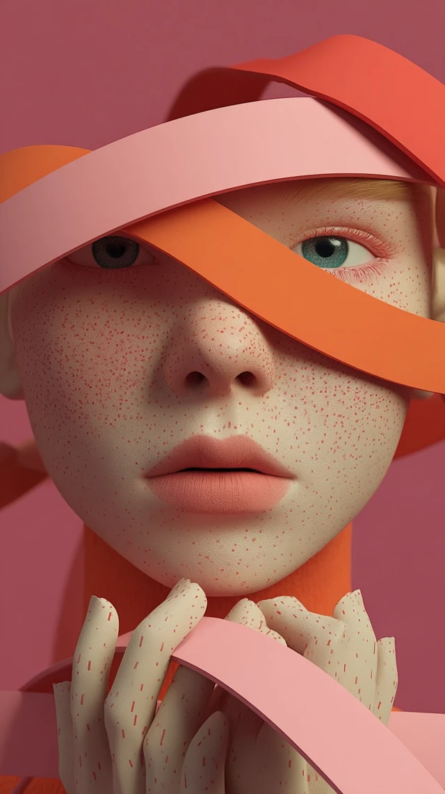 Close Up Woman Face 3D Art