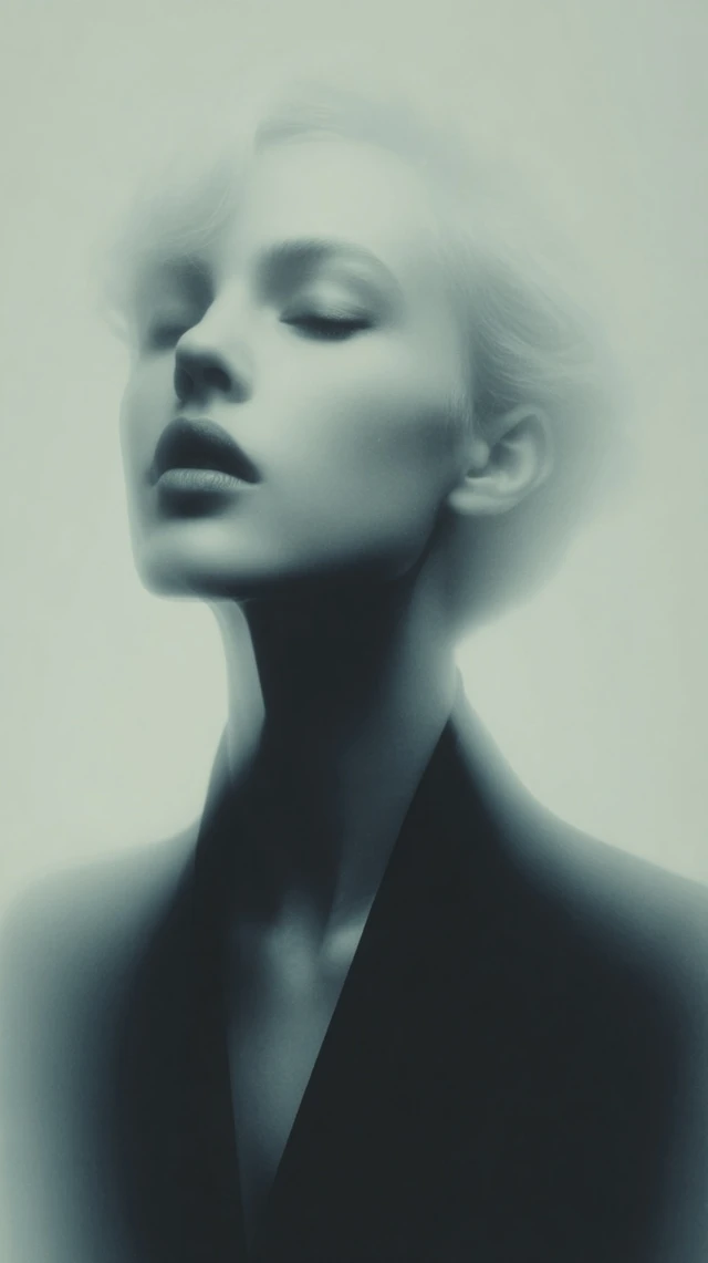 Ethereal Fashion Portrait Double Exposure