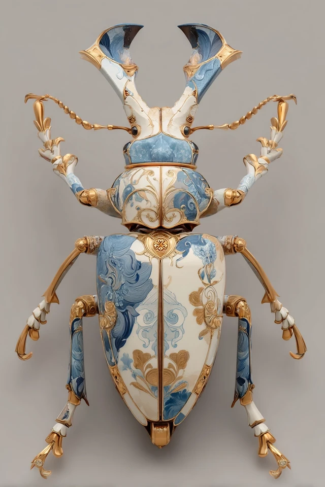 Cerambycidae Beetle Art Deco Sculpture