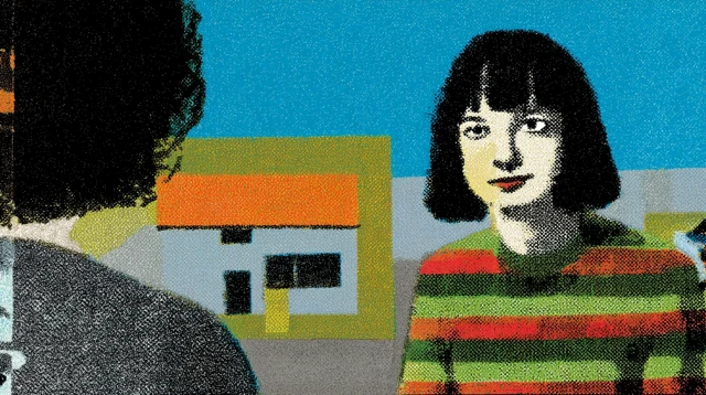 Retro Illustration of a Man and a Friend