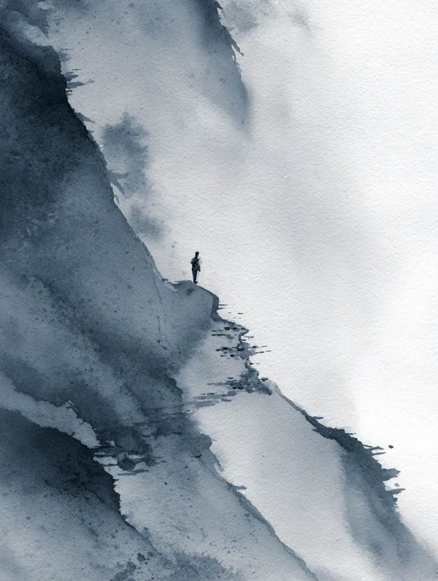 Mountain Journey Ink Wash Painting