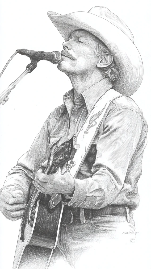 Alan Jackson Coloring Page Country Music Singer