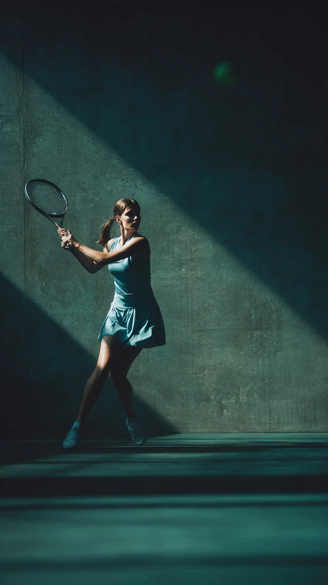Frontennis Athlete Editorial Photo Dramatic Lighting