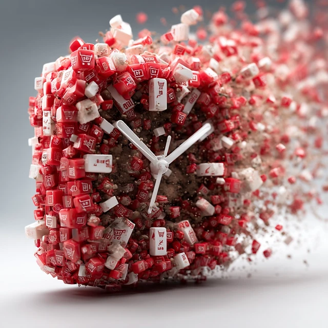 Exploding Red Clock Sale Concept Ultra HD