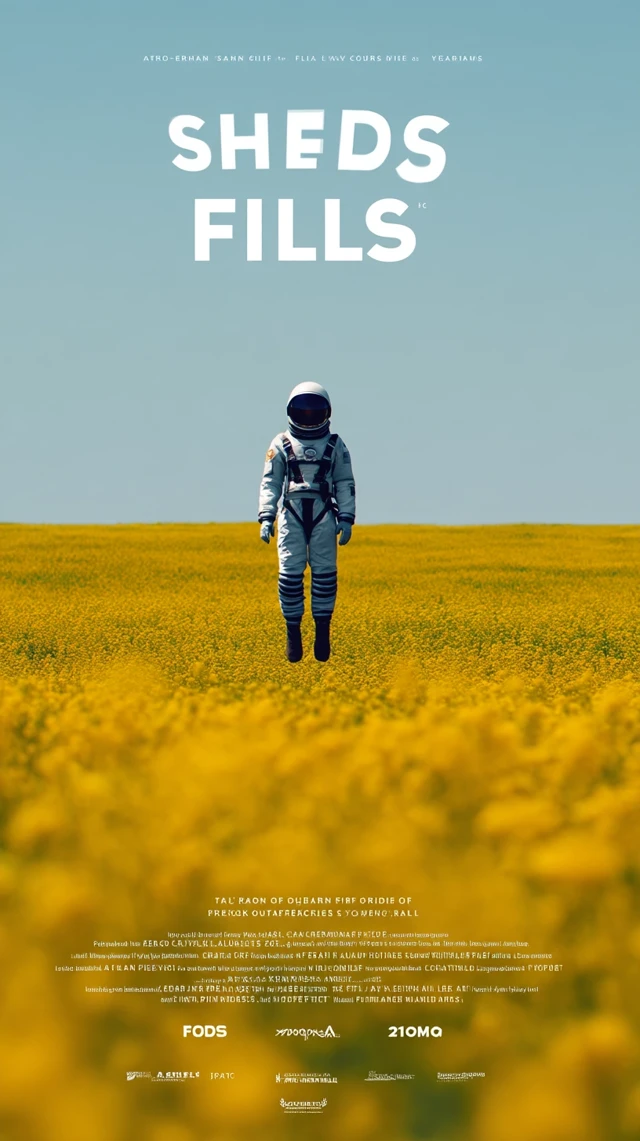 Meditating Figure Levitation in Flower Field Photo