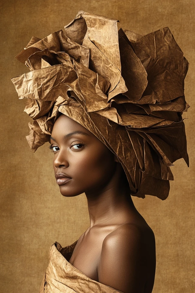 Contemplative Portrait of a Woman in Brown Tones