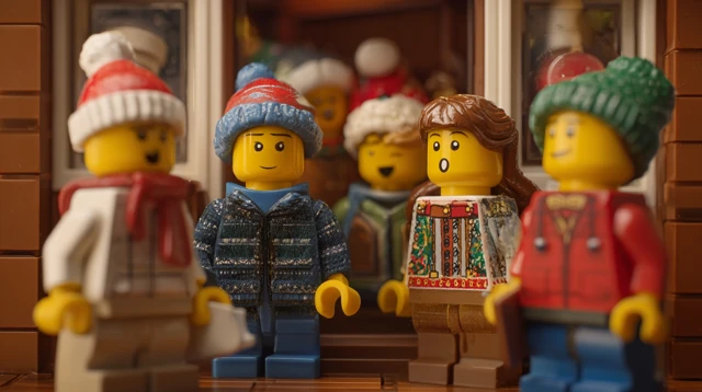 Lego Minifigure Christmas Carolers Singing