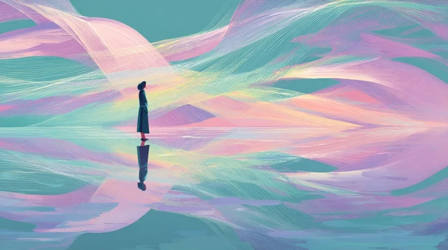 AI Reflection Minimal Art with Pastel Tones