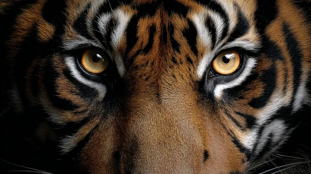 Tiger Eye Intense Gaze Dramatic Lighting Realistic