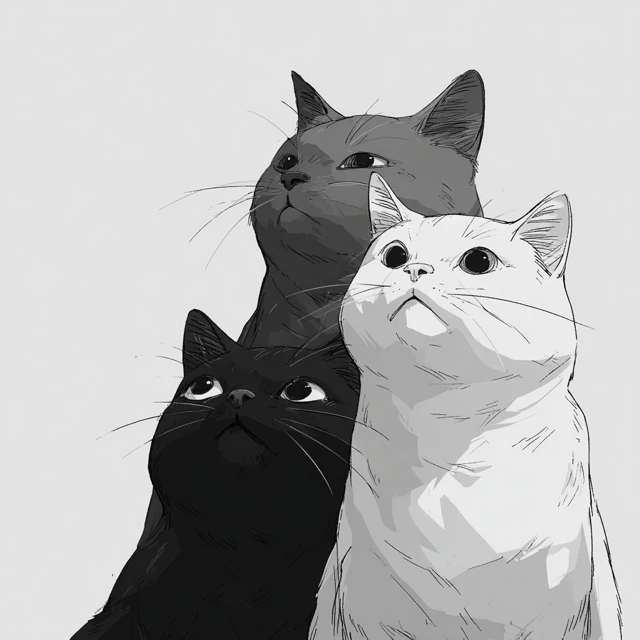 Cute Cat Illustration in SNOOPY Style