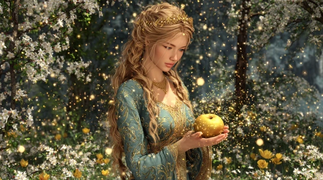 Idun Norse Goddess of Youth with Golden Apple