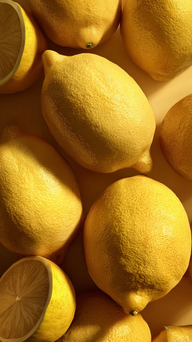 Fresh Lemons Realistic Photo High Detail