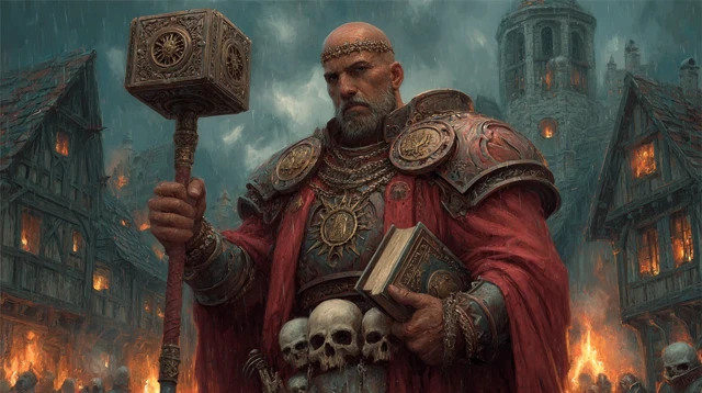 Warrior Priest of the Sun Order in Burning Village