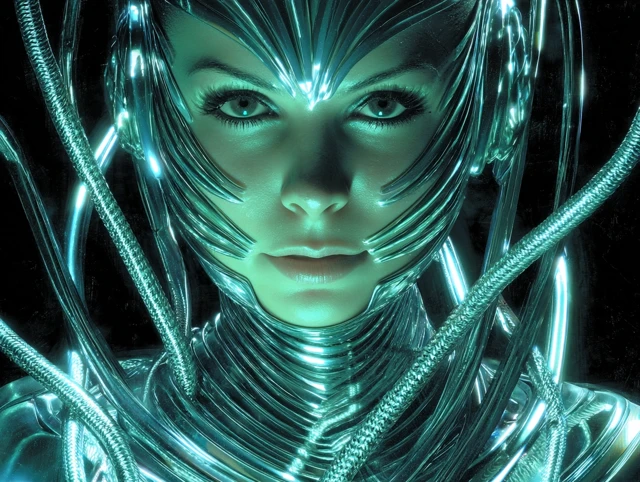 Cyberpunk Portrait Beautiful Woman in 2077