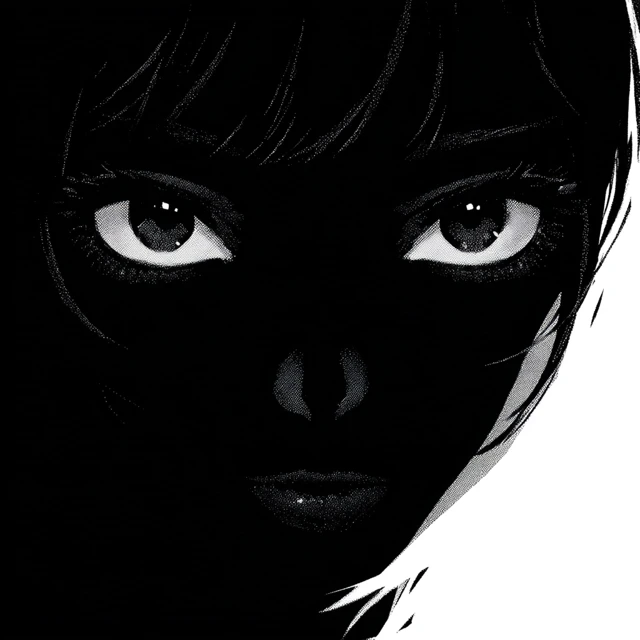 Anime Kawaii Face Pure Black Skintone