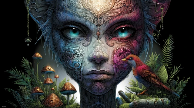 Vivid Fae Spirit Art Intricate Patterns and Colors