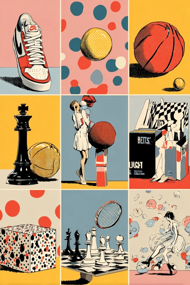 Pop Art Illustration of Sports and Classes