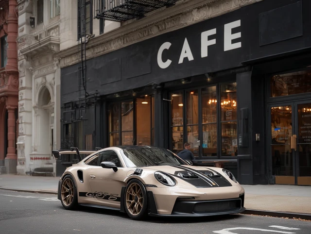 Porsche GT3 RS in NYC Cafe Setting