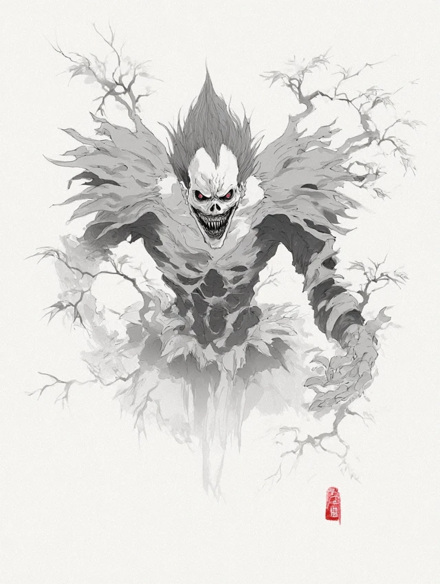 Ryuk Death Note Anime Sumi e Art