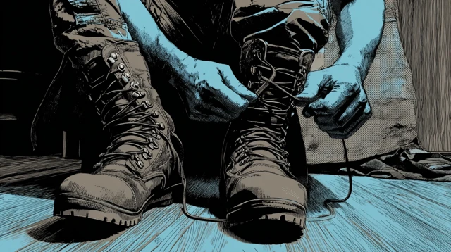 Special Forces Boot Up Comic Style Illustration