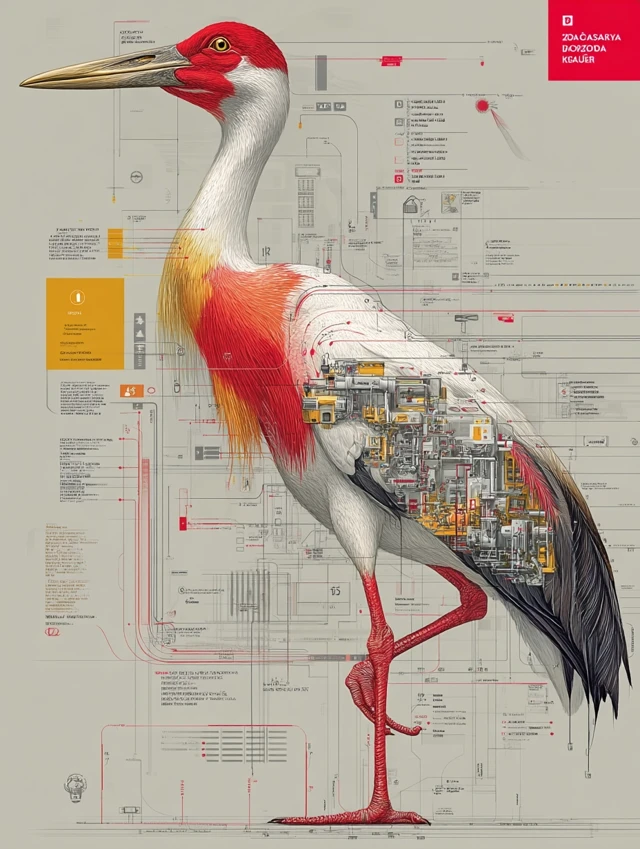 Robotic Stork in Polish Colors: Art and Technology