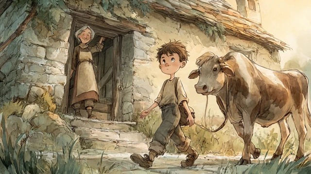 Jack and the Cow Illustration Childrens Book