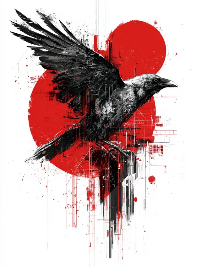 Apocalyptic Raven Cybernetic Art