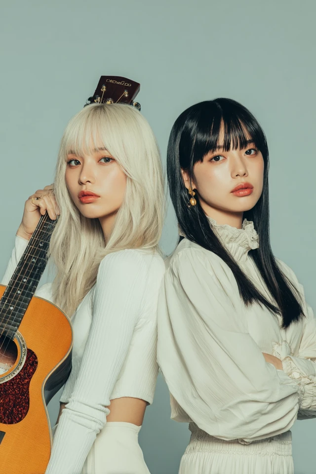 Japanese Female Duo Guitar and Fashion Magazine Aesthetic