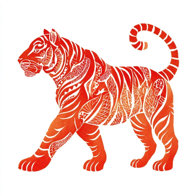 Year of the Tiger Felt Tip Pen Drawing