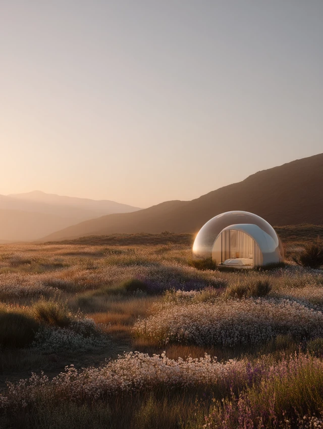 Bubble House in the Wild Landscape