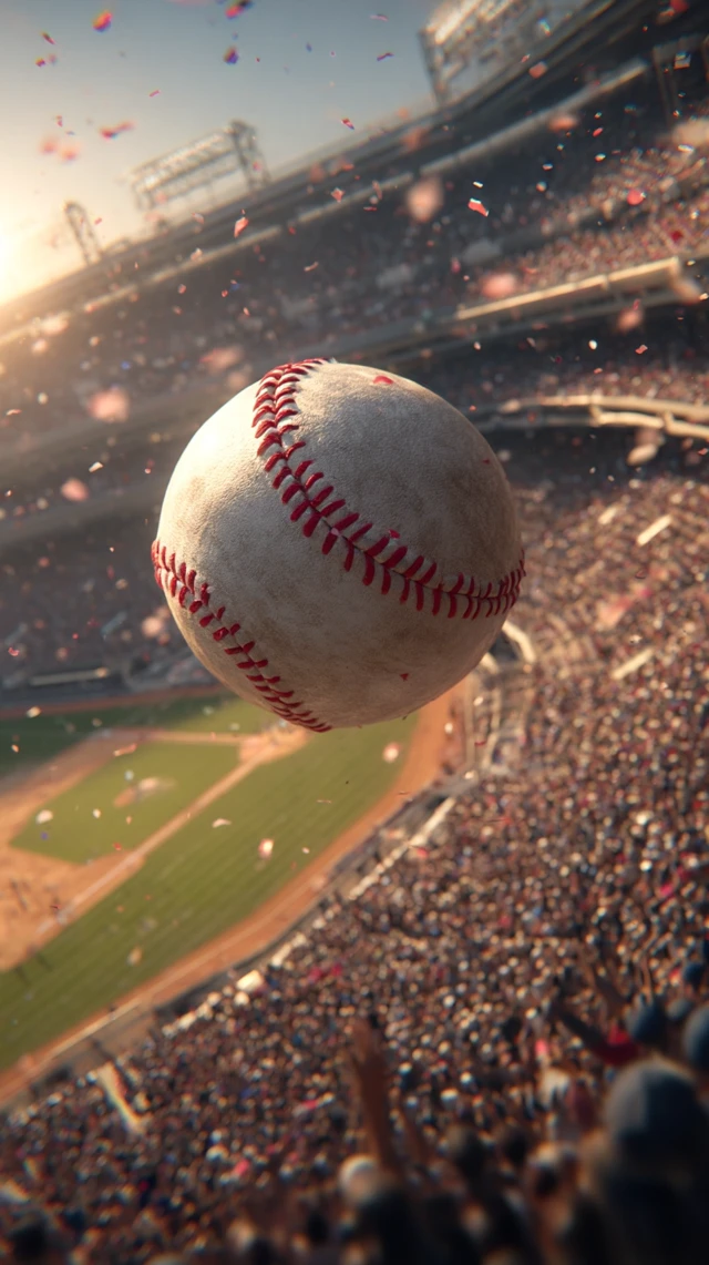 Baseball in Flight Epic Stadium Scene 4K HDR