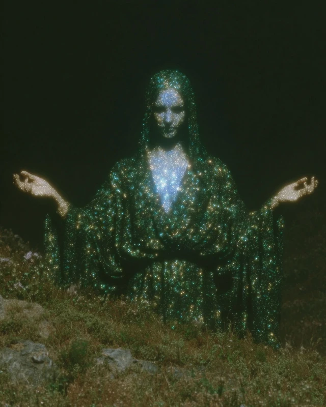 Lady Death Mystical Green Goddess in Nature